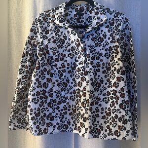 Talbots Leopard Print Blouse - Black and Brown